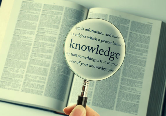 magnifying glass over words